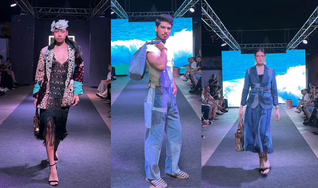 Modelos desfilam em passarela durante o Pantanal Fashion Week em Campo Grande