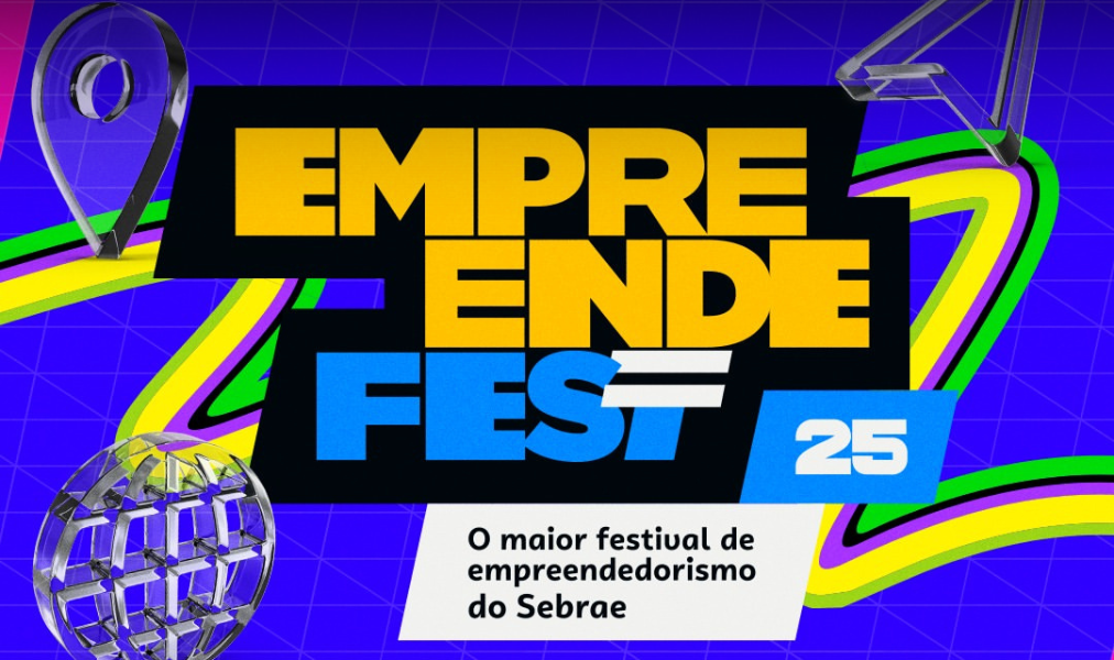 Cartaz do EmpreendeFest 2025 com programação de palestrantes em Campo Grande.