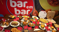 Mesa com os pratos participantes do Festival Bar em Bar 2025 em Campo Grande