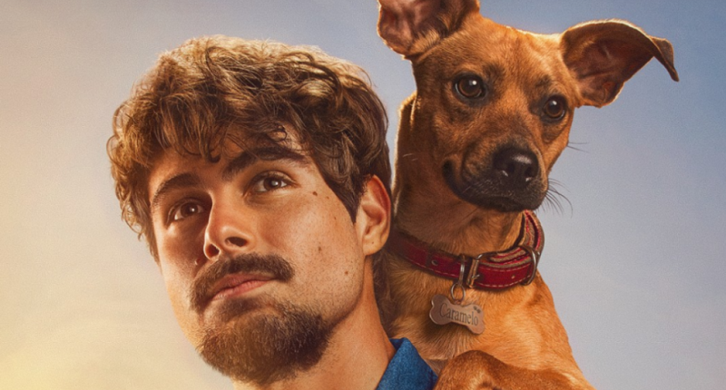 Rafael Vitti em cena com o cachorro Amendoim no filme “Caramelo”, da Netflix