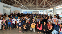 Alunos assistem à apresentação do projeto Música Erudita nas Escolas.
