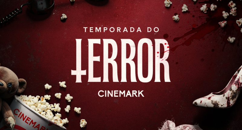 Cartaz da Temporada do Terror 2025 exibido na Cinemark Shopping Campo Grande.