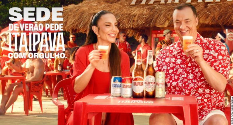 Imagem editorial da nova campanha de verão da Itaipava, destacando clima ensolarado, estética vibrante e atmosfera leve que conecta música, humor e frescor