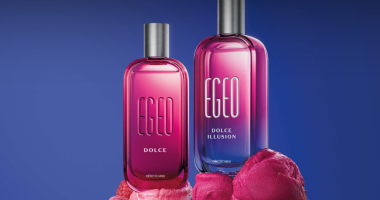 Frasco do perfume Egeo Dolce Illusion com conceito gourmand moderno