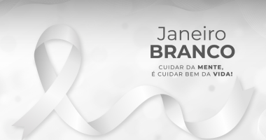 Ilustração simbólica do Janeiro Branco representando cuidado com a saúde mental