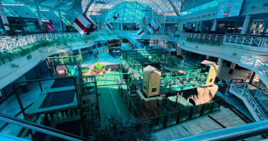 Parque Safari instalado no Shopping Campo Grande visto de cima