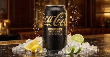 Lata de refrigerante Coca-Cola Triple Z com design moderno e minimalista sobre fundo claro, transmitindo sensação de leveza