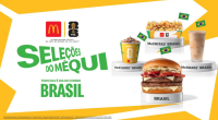 Combo do McDonald’s com hambúrguer, batata frita e sobremesa inspirados na seleção brasileira em campanha temática da Copa