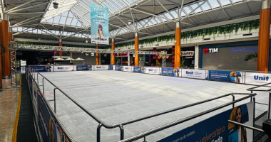 pista de gelo para patinação