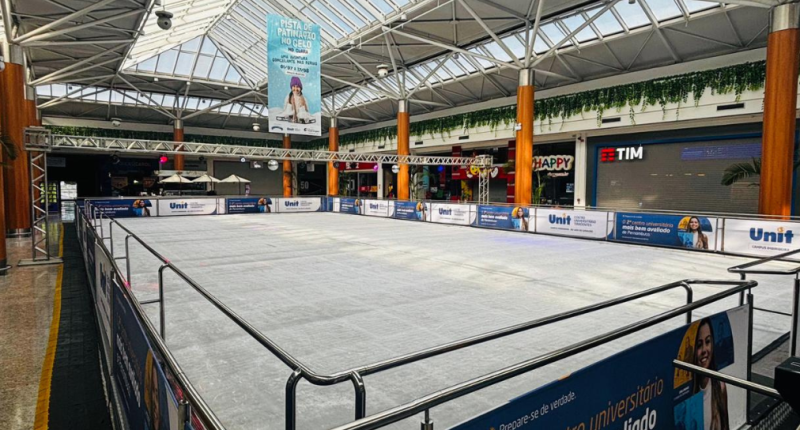 pista de gelo para patinação