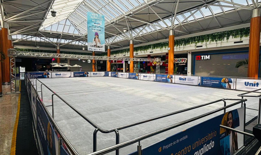 pista de gelo para patinação