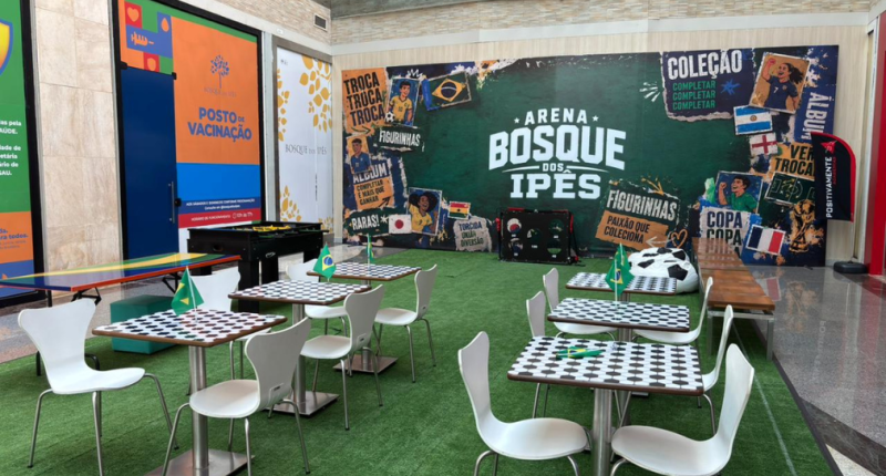 Arena do Bosque dos Ipês montada para ações referente a Copa do Mundo