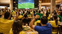Praça de Alimentação de shopping preparada para receber torcedores durante transmissões da Copa do Mundo