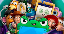 Cena promocional de Toy Story 5 com Woody, Buzz Lightyear e Jessie em nova aventura da Pixar.