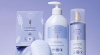 Produtos da linha Cuide-se Bem Lavandinha, do O Boticário, com body splash, hidratante e sabonete.