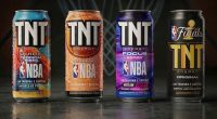 Latas colecionáveis da TNT Energy Drink com os novos sabores lançados em parceria com a NBA.