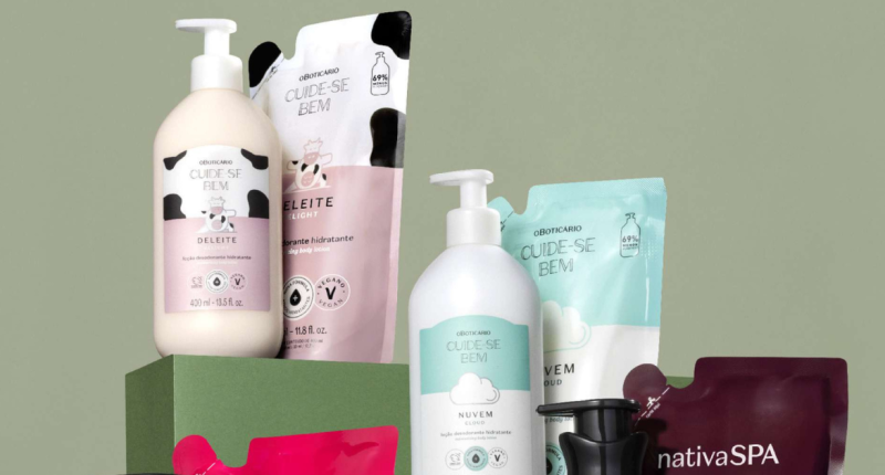 Produtos das linhas Nativa SPA Ameixa, Ameixa Negra, Cuide-se Bem Deleite e Cuide-se Bem Nuvem, participantes da campanha de refis do Boticário.