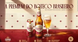 Nova embalagem da cerveja Itaipava Premium, criada com inspiração na cultura dos botecos brasileiros.