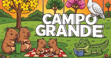 Ilustrações do e-book Colorindo Campo Grande retratam pontos turísticos, monumentos e símbolos da Capital sul-mato-grossense.