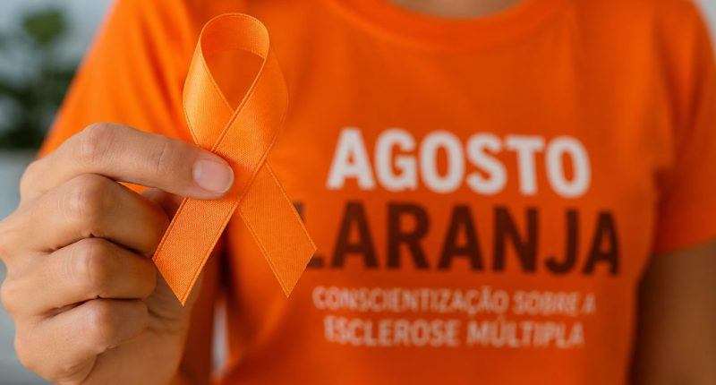 Campanha Agosto Laranja de conscientização sobre a esclerose múltipla e seus principais sinais.