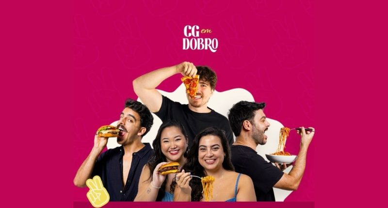 Arte de divulgação do Campo Grande em Dobro, aplicativo que oferece benefícios em mais de 100 restaurantes de Campo Grande.