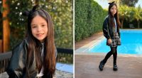 Atriz campo-grandense Helô, de 8 anos, durante as gravações da novela vertical Destino de Verão em São Paulo