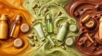 Isabelle Drummond na campanha Natura Tododia gourmand com fragrâncias de pistache, caramelo salgado e mel.