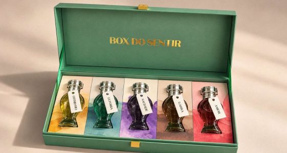 Fragrâncias do Box do Sentir, do Boticário, inspiradas em cinco emoções brasileiras.