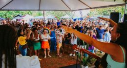 Feira Borogodó na Praça Coophafé em Campo Grande, com expositores e programação cultural gratuita